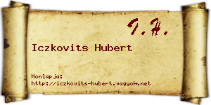 Iczkovits Hubert névjegykártya